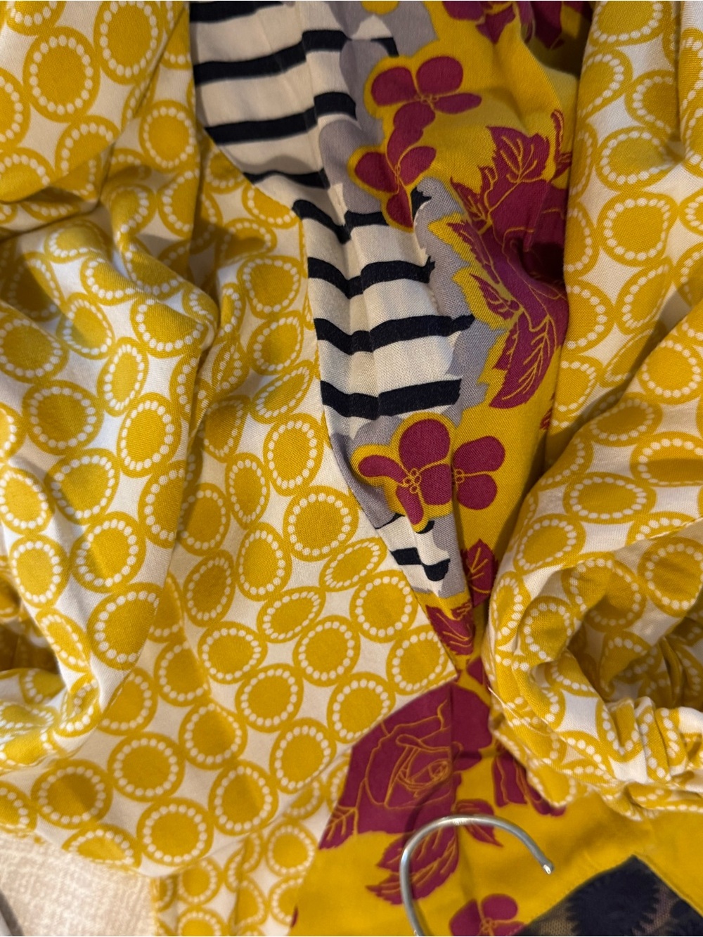 Matilda Jane mustard yellow "Golden Key" mixed-print swing dress. - Picture 6 of 10